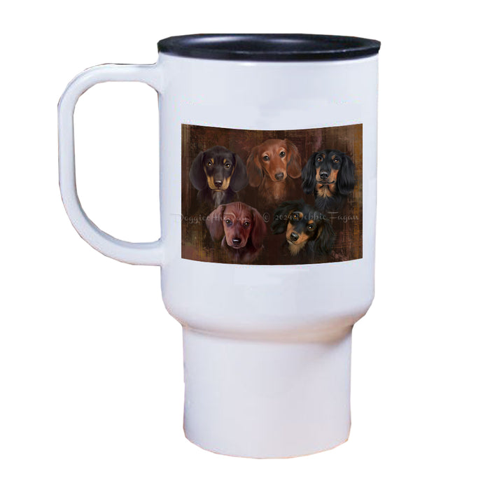 Rustic Dachshund Dogs Travel Mug