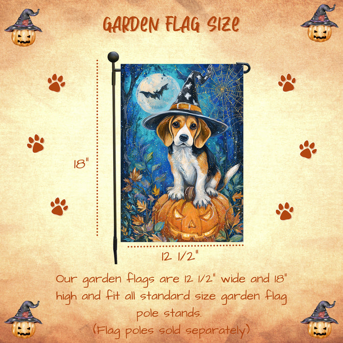 Treeing Walker Coonhound Halloween Garden Flag Pumpkin Dog Yard Banner Fall Outdoor Farmhouse Decor 12.5 x 18 Inch