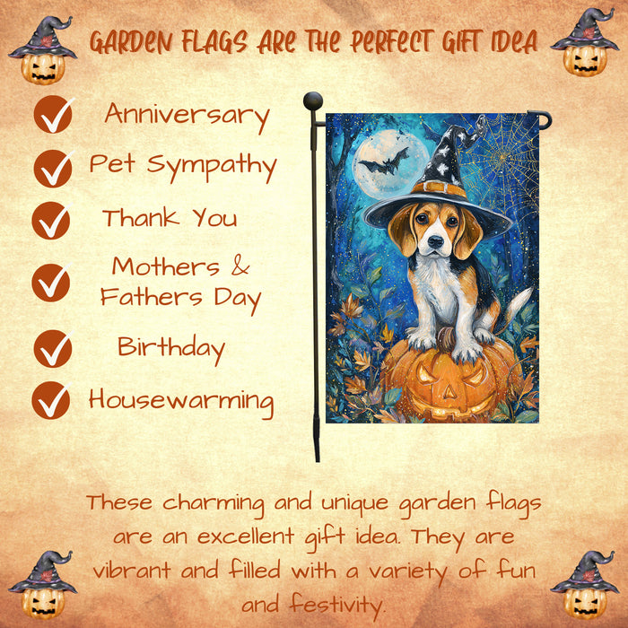 Treeing Walker Coonhound Halloween Garden Flag Pumpkin Dog Yard Banner Fall Outdoor Farmhouse Decor 12.5 x 18 Inch