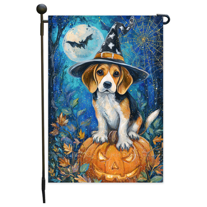 Treeing Walker Coonhound Halloween Garden Flag Pumpkin Dog Yard Banner Fall Outdoor Farmhouse Decor 12.5 x 18 Inch