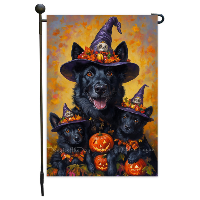 Belgian Shepherd Dog Spooky Halloween Pumpkin Witch Hat Yard Banner Autumn Outdoor Decor for Porch Lawn Pathway Dog Lover Gift for Moms Thanksgiving Party Garden Flag