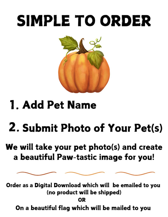 Fall Pumpkin Pawty Garden Flag, Fall Party Decorations, Custom Halloween Thanksgiving Autumn Decor, Dog Flag For Dog Lovers Digital Download