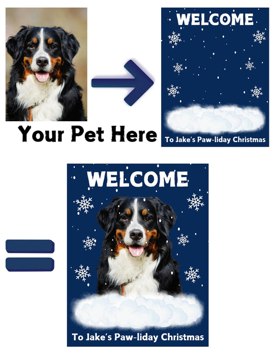 Welcome to Pawliday Christmas, Holiday Garden Flag, Winter Decoration, Outdoor Dog Decor, Custom Dog Flag For Dog Lovers Digital Download