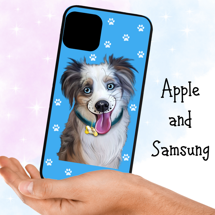 Custom Apple iPhone Case or Samsung Galaxy Case "Flexi" Dog, Cat or any Pet Phone Case Personalized
