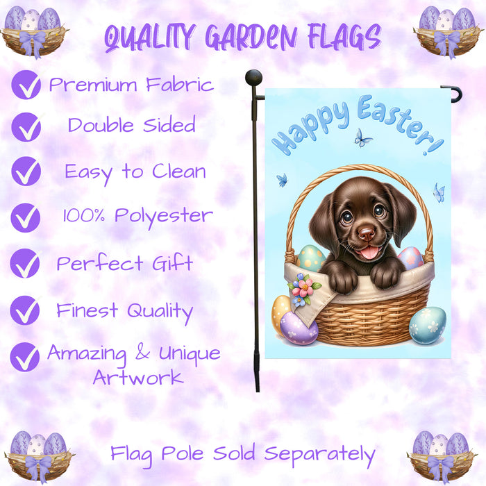 Labrador Dog Spring Easter Garden Flag Puppy Eggs Outdoor Yard Porch Décor 12x18 Inch Single Side and Double Sided