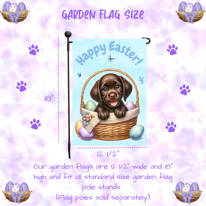 Labrador Dog Spring Easter Garden Flag Puppy Eggs Outdoor Yard Porch Décor 12x18 Inch Single Side and Double Sided