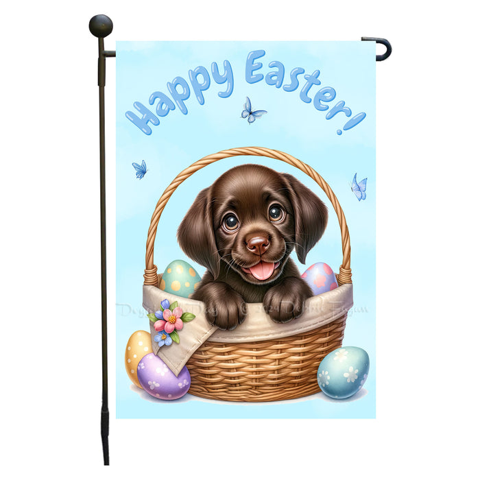 Labrador Dog Spring Easter Garden Flag Puppy Eggs Outdoor Yard Porch Décor 12x18 Inch Single Side and Double Sided