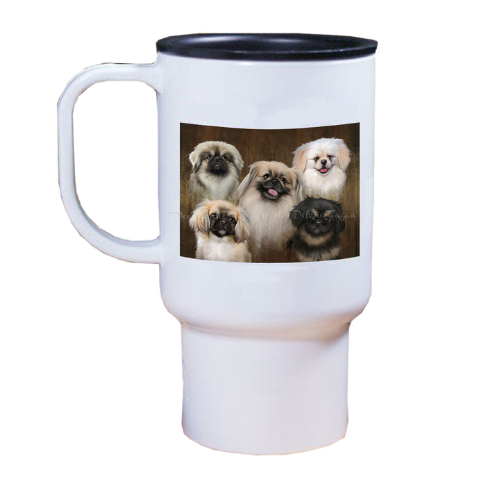 Rustic Pekingese Dogs Travel Mug
