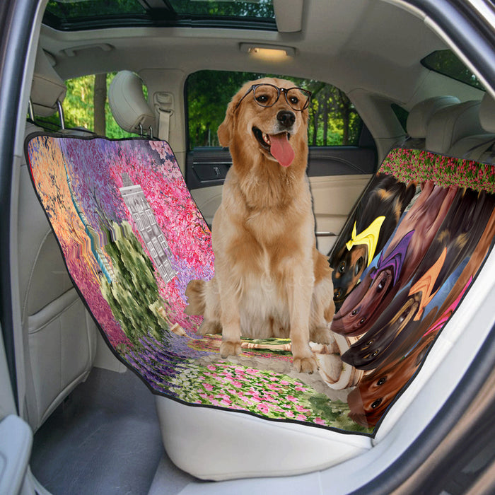 Floral Park Dachshund Dog Pet Back Car Seat Cover
