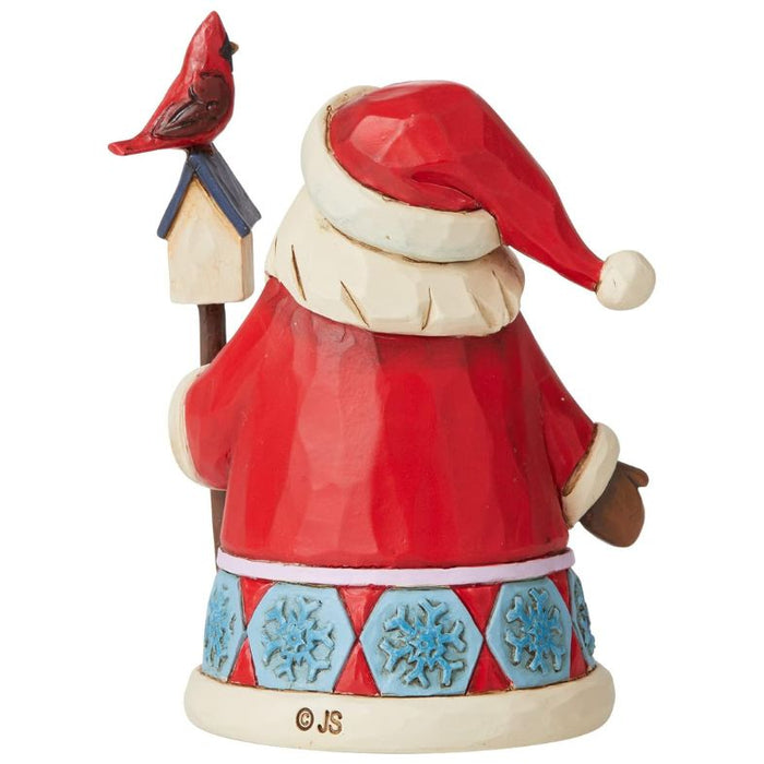 Enesco Jim Shore Heartwood Creek Santa with Cardinal and Birdhouse Miniature Figurine