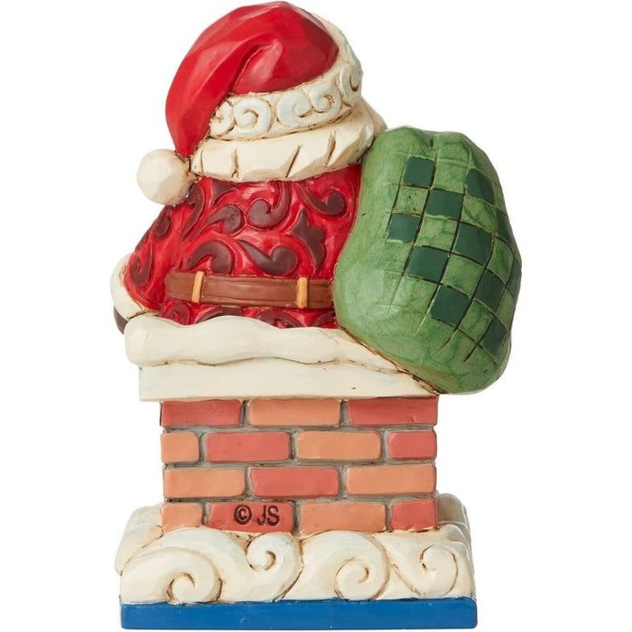 Enesco Jim Shore Heartwood Creek Santa in Chimney Miniature Figurine, 3.875 Inch, Multicolor