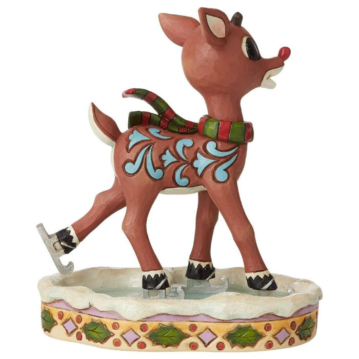 Enesco Rudolph The Red-Nosed Reindeer Traditions by Jim Shore Ice Skating Figurine