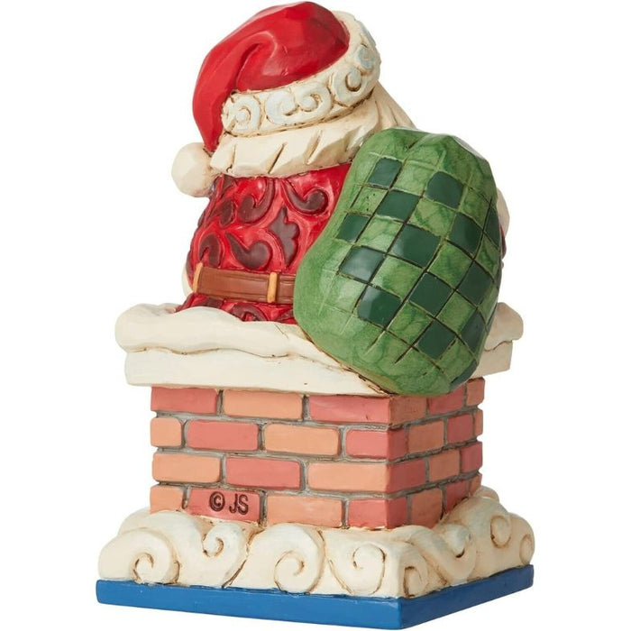 Enesco Jim Shore Heartwood Creek Santa in Chimney Miniature Figurine, 3.875 Inch, Multicolor