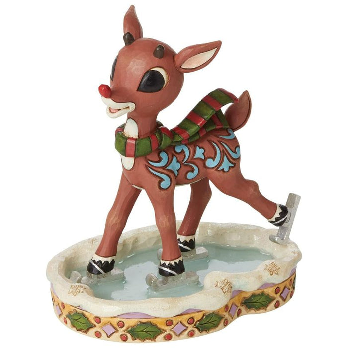 Enesco Rudolph The Red-Nosed Reindeer Traditions by Jim Shore Ice Skating Figurine