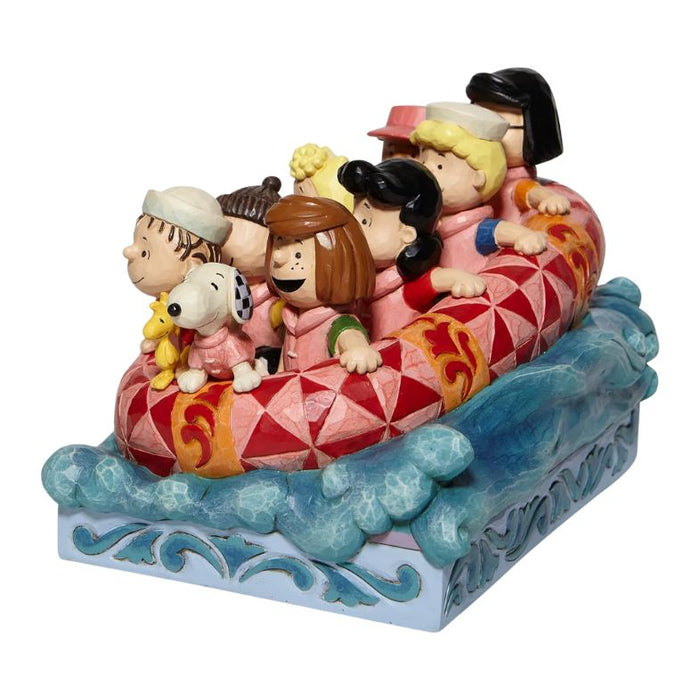 Enesco Peanuts by Jim Shore The Gang Rafting Figurine, 5.5 Inch, Multicolor