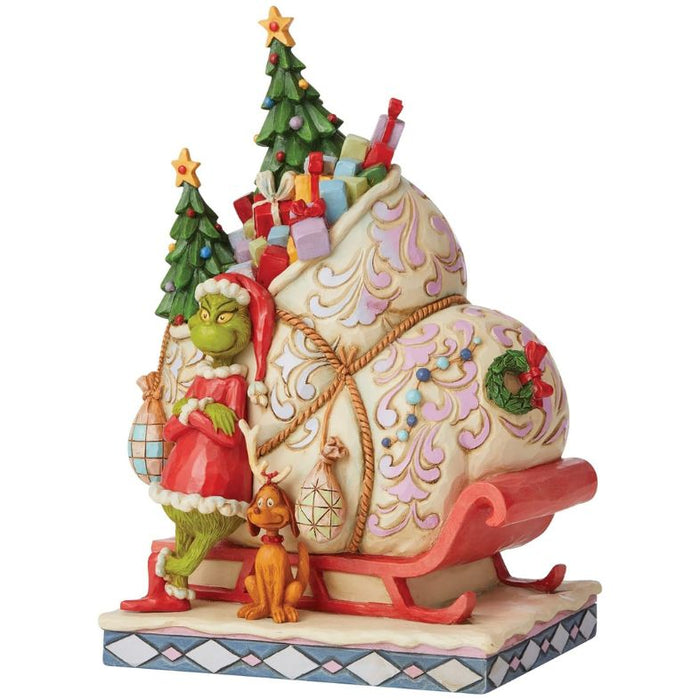 Enesco Jim Shore Dr. Seuss The Grinch and Max Standing by Sleigh Figurine