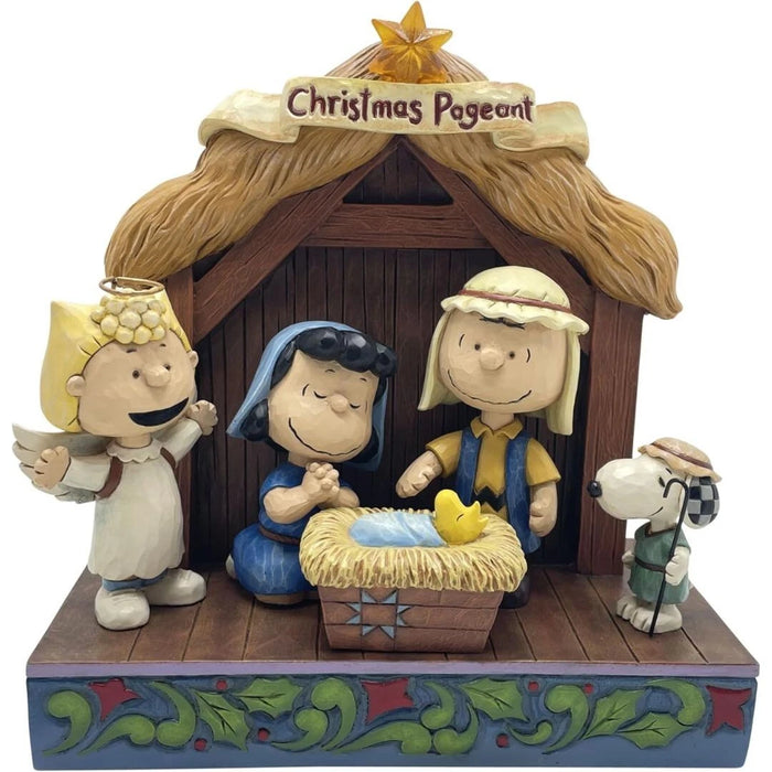 Enesco Peanuts by Jim Shore Christmas Pageant Nativity Scene Lit Figurine, NIB