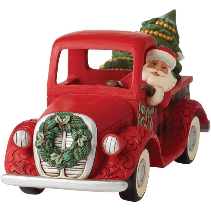 Enesco Jim Shore Heartwood Creek Four Seasons Highland Glen Santa Truck Figurine