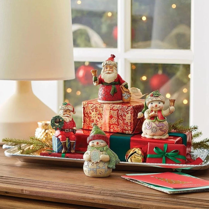 Enesco Jim Shore Heartwood Creek Santa with Bell and Bag Miniature Figurine NEW