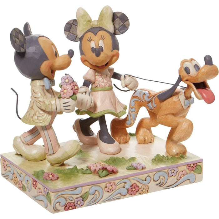 Jim Shore Disney Traditions Mickey and Minnie Mouse Walking Pluto Figurine NEW