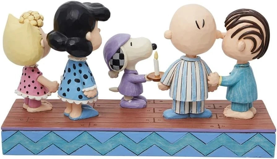 Enesco Jim Shore Peanuts Gang in Christmas PJ's Figurine NEW NIB