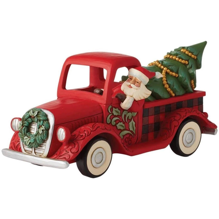 Enesco Jim Shore Heartwood Creek Four Seasons Highland Glen Santa Truck Figurine