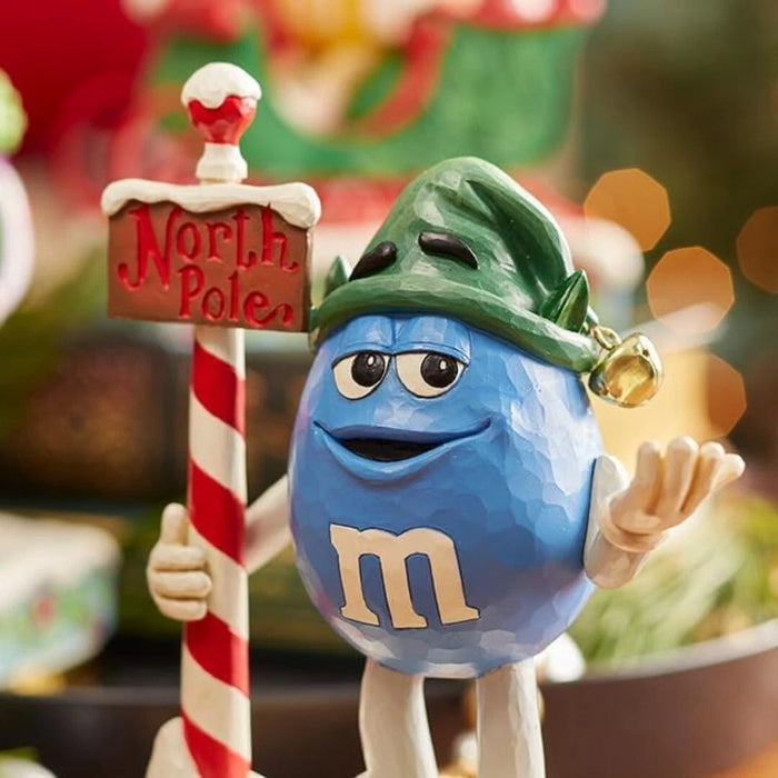 Enesco M&M's by Jim Shore M&M Blue Character Dressed as North Pole Elf Figurine