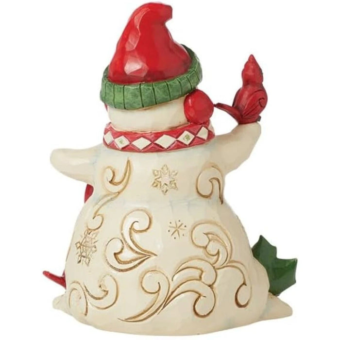 Enesco Jim Shore Heartwood Creek Snowman with Earmuffs and Cardinals Figurine