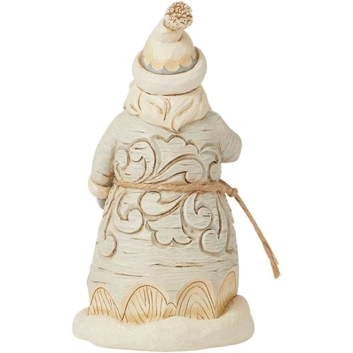 Jim Shore Heartwood Creek White Woodland Santa Claus Holding Pipe Figurine NEW