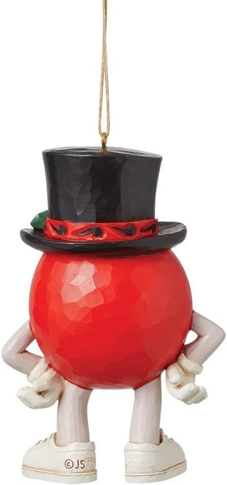 Enesco M&M's by Jim Shore Red Character in Top Hat Hanging Ornament NEW NIB