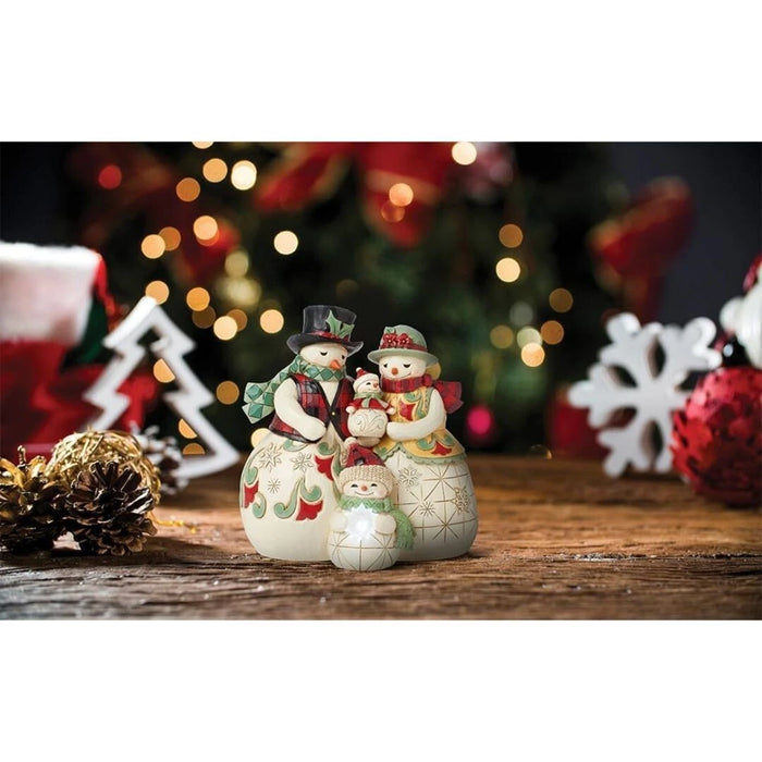Enesco Jim Shore Heartwood Creek Highland Glen Snowmen Family Lit Figurine, NEW