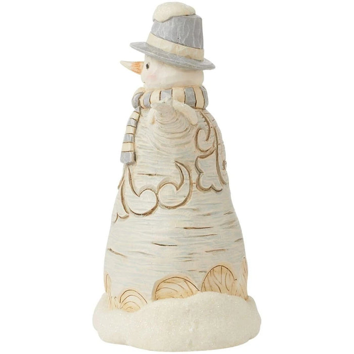 Enesco Jim Shore Heartwood Creek White Woodland Snowman in Top Hat Figurine NEW