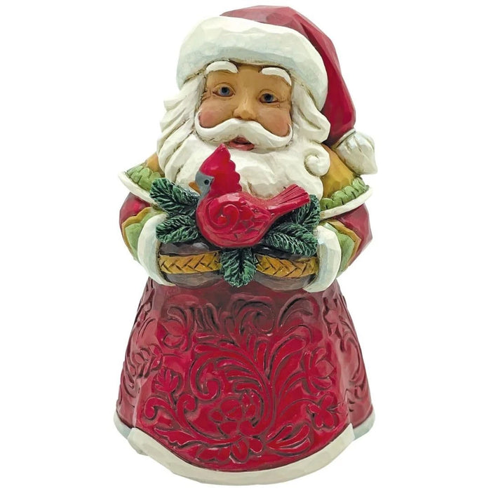 Enesco Jim Shore Heartwood Creek Santa Holding a Cardinal Miniature Figurine