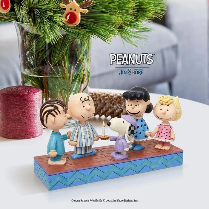 Enesco Jim Shore Peanuts Gang in Christmas PJ's Figurine NEW NIB
