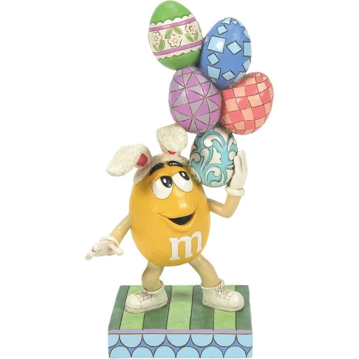 Enesco M&M's by Jim Shore Yellow Character Balancing Easter Eggs Figurine, NEW