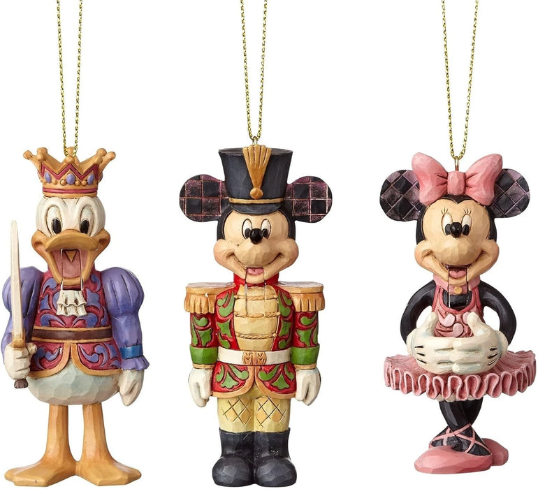 Jim Shore Enesco Mickey Minnie & Donald Duck Nutcracker Ornament Set of 3 NWT