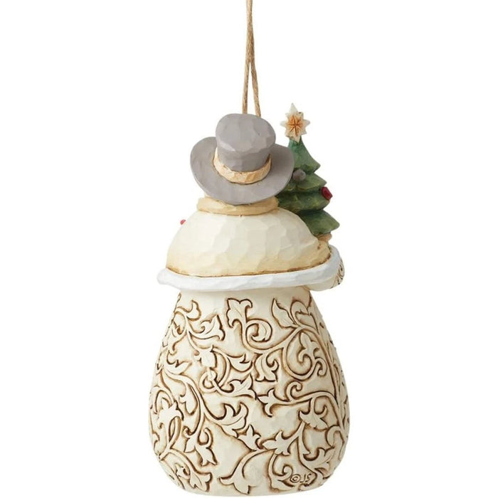 Enesco Jim Shore Heartwood Creek White Woodland Snowman Hanging Ornament, NEW