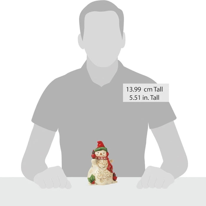 Enesco Jim Shore Heartwood Creek Snowman with Earmuffs and Cardinals Figurine