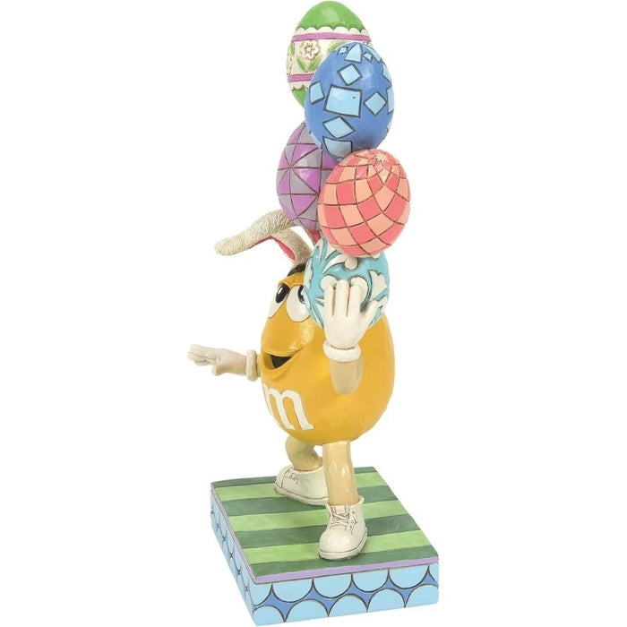 Enesco M&M's by Jim Shore Yellow Character Balancing Easter Eggs Figurine, NEW