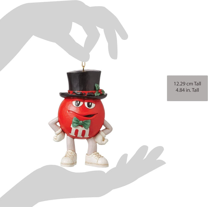 Enesco M&M's by Jim Shore Red Character in Top Hat Hanging Ornament NEW NIB