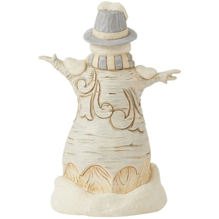 Enesco Jim Shore Heartwood Creek White Woodland Snowman in Top Hat Figurine NEW