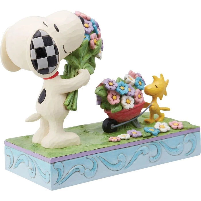 Enesco Peanuts by Jim Shore Snoopy and Woodstock with Flowers Figurine, NIB NEW