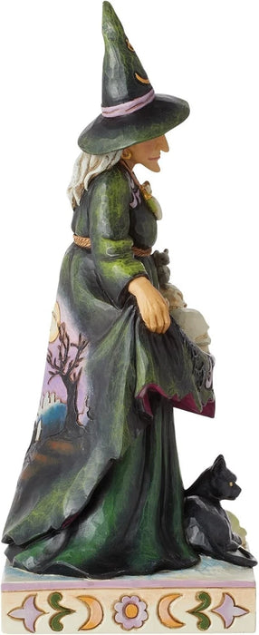 Jim Shore Heartwood Creek Halloween Scary Witch with Skulls in Skirt Figurine