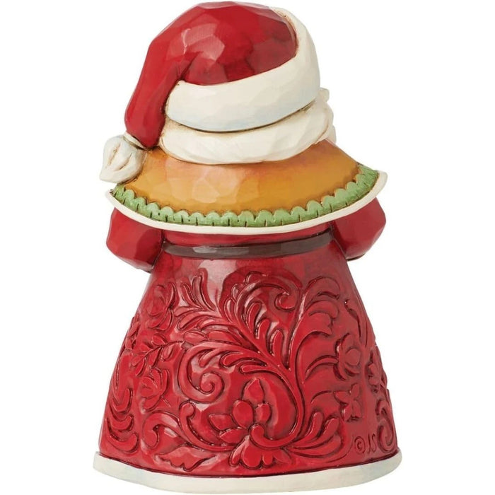 Enesco Jim Shore Heartwood Creek Santa Holding a Cardinal Miniature Figurine