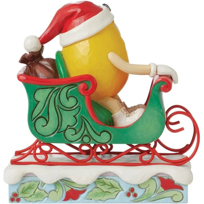 Enesco M&M's by Jim Shore M&M Yellow Character Riding in Sleigh Figurine NEW NIB