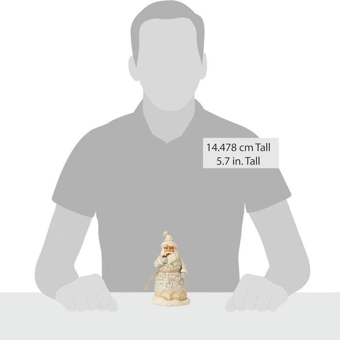 Jim Shore Heartwood Creek White Woodland Santa Claus Holding Pipe Figurine NEW