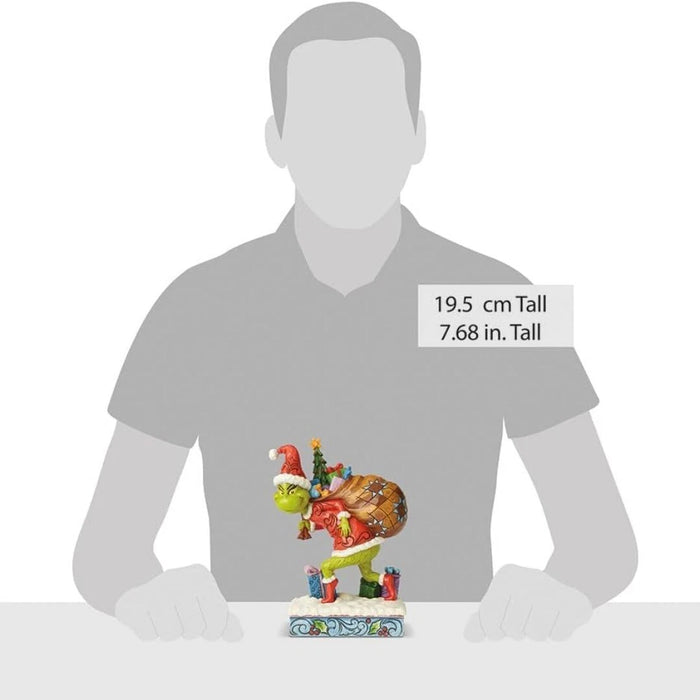 Enesco Dr. Seuss Grinch by Jim Shore Santa Grinch Figurine Tip Toeing with Gifts