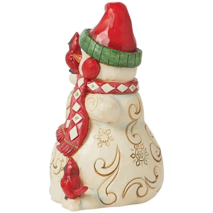 Enesco Jim Shore Heartwood Creek Snowman with Earmuffs and Cardinals Figurine