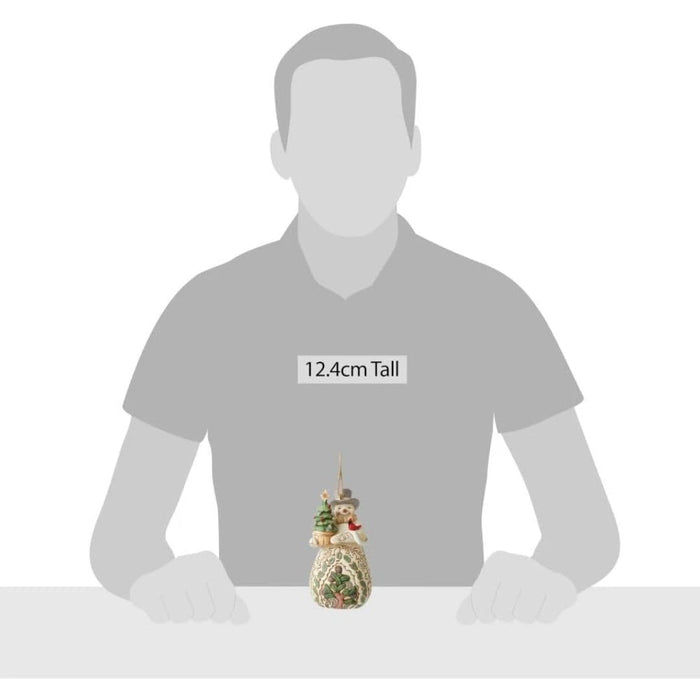 Enesco Jim Shore Heartwood Creek White Woodland Snowman Hanging Ornament, NEW