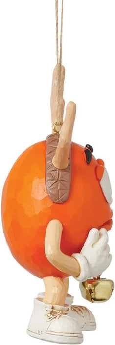 Enesco M&M's by Jim Shore Orange Character Dressed as Reindeer Hanging Ornament